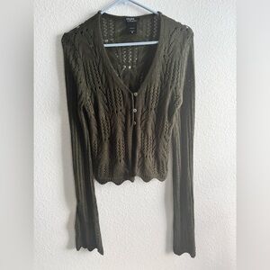 Thorn & Fable Olive Knit Cardigan